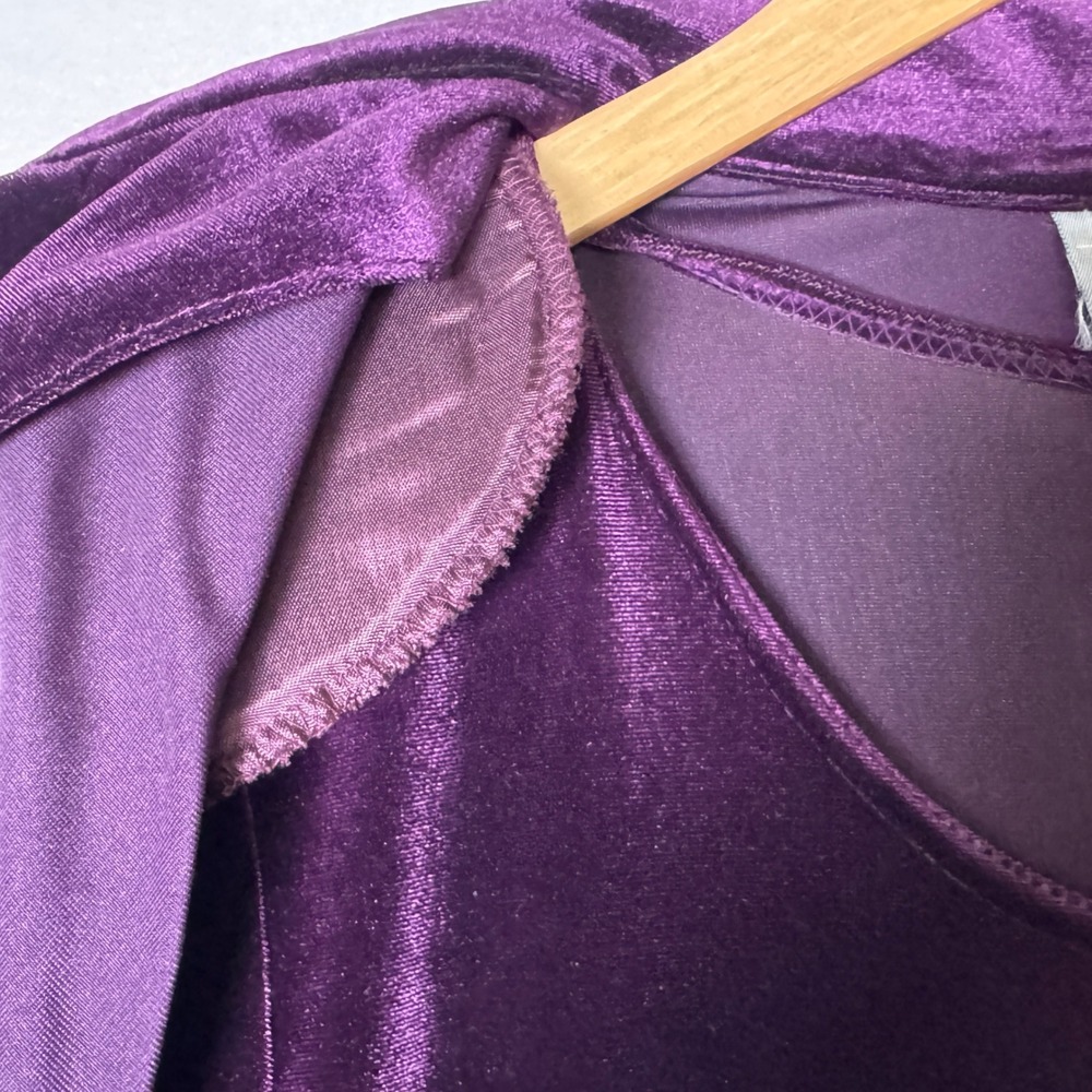Vtg Rabbit Rabbit Rabbit Womens Size 12 Purple Velvet 2Pc Dress Jacket Set - Picture 5 of 13